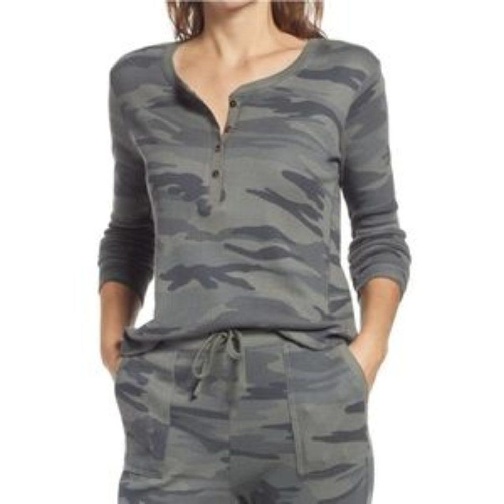 Splendid Swing Thermal Camo Henley